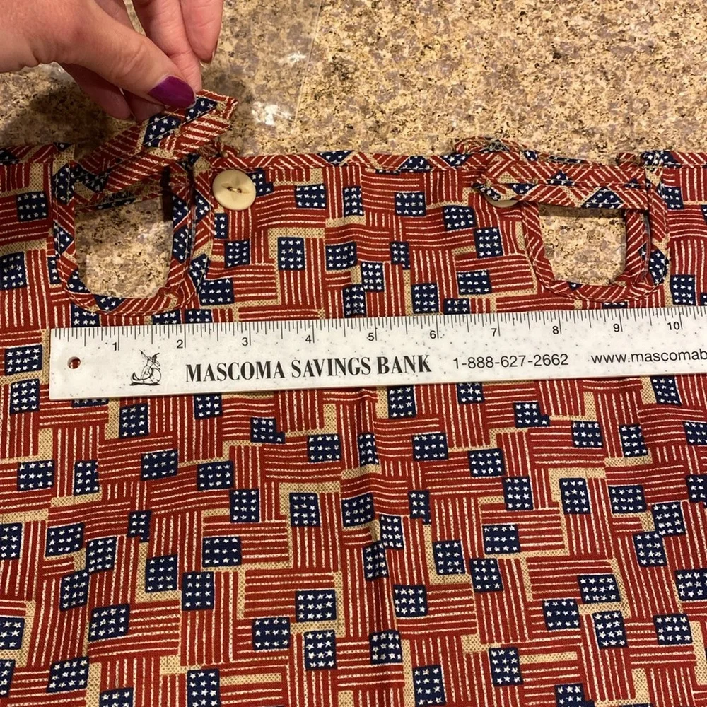 NIP Longaberger XL Oval Picnic Fabric Basket Liner 20509140 Patriotic Flag